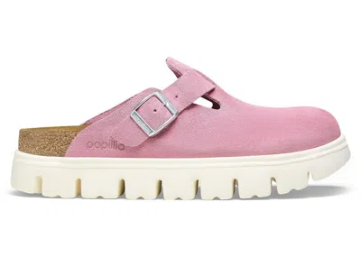 Pre-owned Birkenstock Boston Chunky Suede (narrow) (women's) Sneakers In Candy Pink