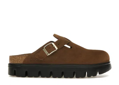 Pre-owned Birkenstock Boston Chunky Suede (narrow) (women's) Sneakers In Dark Tea/black