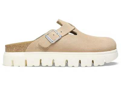 Pre-owned Birkenstock Boston Chunky Suede (narrow) (women's) Sneakers In Warm Sand
