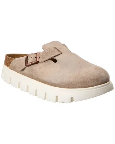 Birkenstock Boston Chunky Suede In Neutral