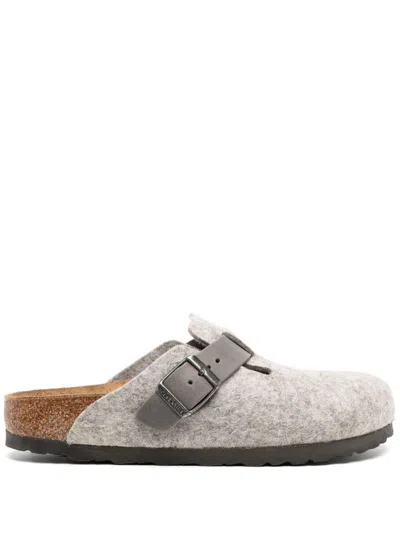 Birkenstock Boston Wool Clog In Grey