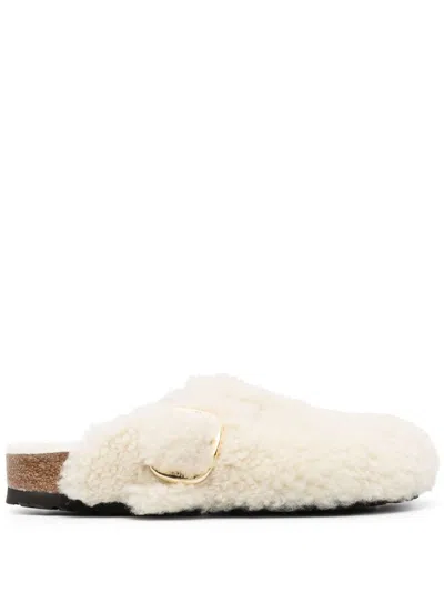 Birkenstock Boston Big Buckle Mules In Neutral
