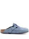 Birkenstock Men's Boston Soft Footbed Suede Leather Clogs From Finish Line In Blue