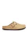Birkenstock Boston Bs Waxy Leather Clog In Tobacco Brown