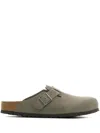 Birkenstock Mens Habana Boston Logo-embossed Leather Clogs In Grau