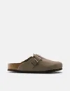 Birkenstock Mens Habana Boston Logo-embossed Leather Clogs In Khaki