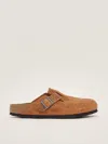 Birkenstock Boston Cognac Suede Leather Sandal In Brown