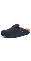 Birkenstock Men's Boston Corduroy Suede Embossed Clogs From Finish Line In Midnight