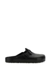 Birkenstock Boston Leather Buckled Clogs In Black