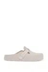 Birkenstock Women's Boston Slip On Buckled Clog Flats In Eggshell