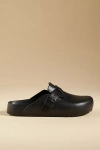 Birkenstock Boston Vegan Birkibuc Slip On Clog In Black In Black