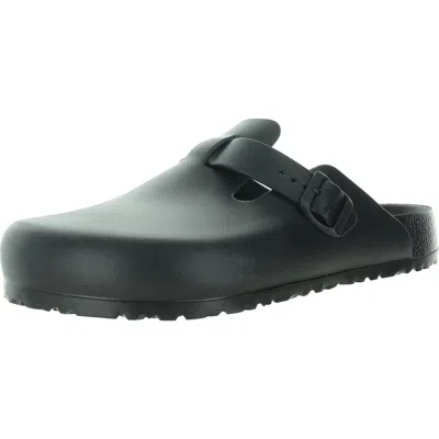 Birkenstock Boston Leather Buckled Clogs In Black