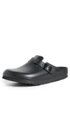 Birkenstock Boston Leather Buckled Clogs In Black