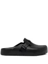 Birkenstock Boston Vegan Birkibuc Slip On Clog In Black In Black