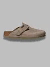 Birkenstock Boston Faded Khaki, Suede Leather - Calz. ♪