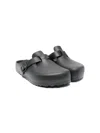 Birkenstock Boston Faux-leather Slippers In Schwarz