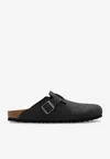 Birkenstock Black Boston Loafers In Gray