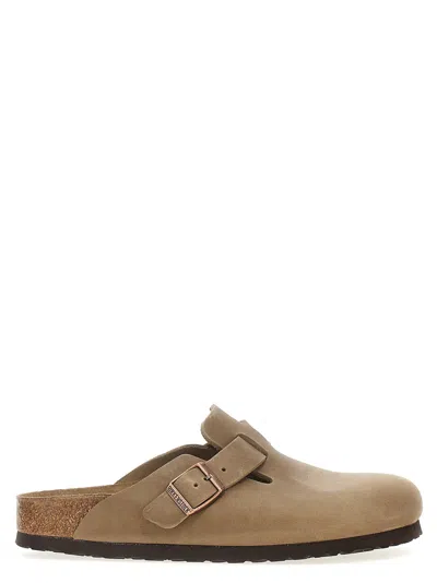 Birkenstock Boston Flat Shoes Brown In Tobacco Brown