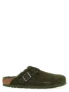 Birkenstock Boston Vl Shearling Suede Leather Slides