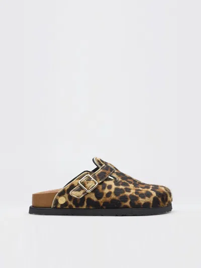 Birkenstock Boston Fur Leopard Sandal Exq In Multi