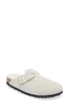 Birkenstock Boston Genuine Shearling Lined Clog In White