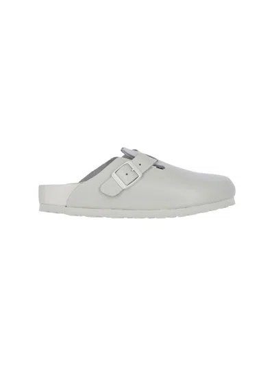 BIRKENSTOCK BOSTON" GREY LEATHER MULES