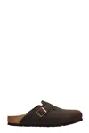 Birkenstock Boston Oiled Sabot In Habana Leather In Brown