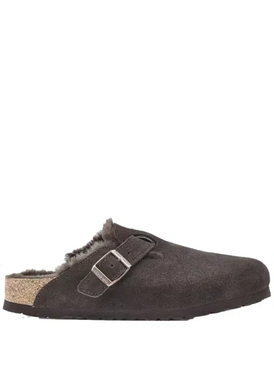 Birkenstock Boston Lamb Fur In Marrone