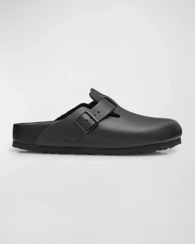 BIRKENSTOCK BOSTON EXQUISITE LEATHER BUCKLE CLOGS