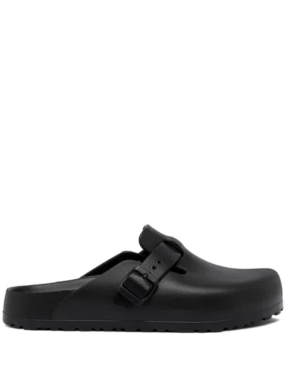Birkenstock Boston Exquisite Leather Sandals In Black