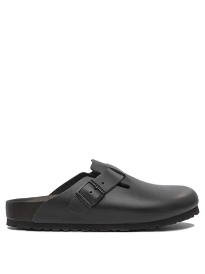 BIRKENSTOCK BIRKENSTOCK "BOSTON" LEATHER FLAT MULES