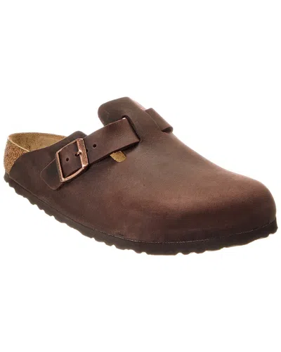 Birkenstock Boston Leather Mule In Brown