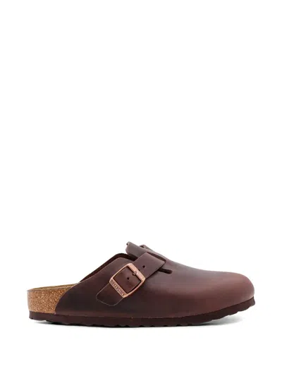 Birkenstock Boston Buckle-fastening Mules In Brown
