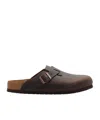 Birkenstock Boston Oiled Leather Mules In Brown