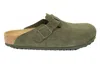 Birkenstock Boston Leve Bs Clogs Regular Fit Suede Thyme In Green