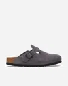 Birkenstock Boston Mules In Grey