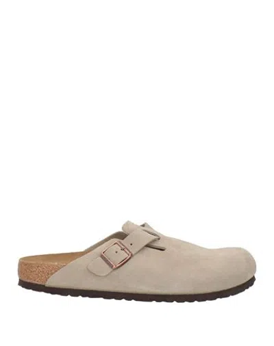Birkenstock Boston Man Mules & Clogs Taupe Size 10 Leather In Neutral
