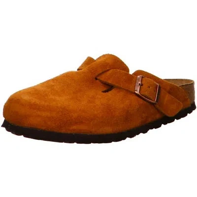 Pre-owned Birkenstock Boston Mink Suede Leather Vl Sfb Mules Clogs Slides Sandals Narrow