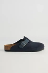 Birkenstock Boston Mixed Leather Clog In Midnight Blue, Men's At Urban Outfitters In Navy