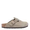 Birkenstock Boston Suede Clogs In Dove Grey