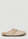 Birkenstock Boston Flats In Beige Leather In Brown