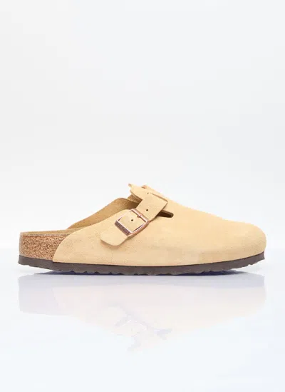 Birkenstock Boston Mules In Beige