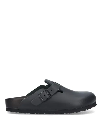 Birkenstock Boston Mules In Black