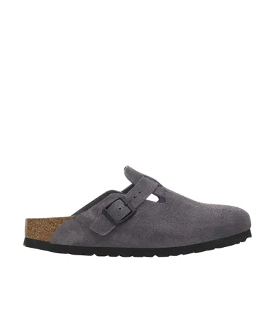 Birkenstock Boston Mules In Grey