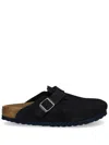 Birkenstock Black Boston Loafers In Blue