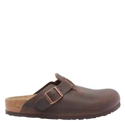 Birkenstock Boston Mules In Brown
