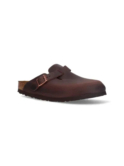 Birkenstock Boston Slippers In Brown