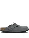 Birkenstock Boston Mules In Gray