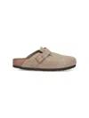 Birkenstock Taupe Soft Footbed Boston Clogs In Taupe