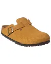 Birkenstock Boston Narrow Suede Clog In Yellow
